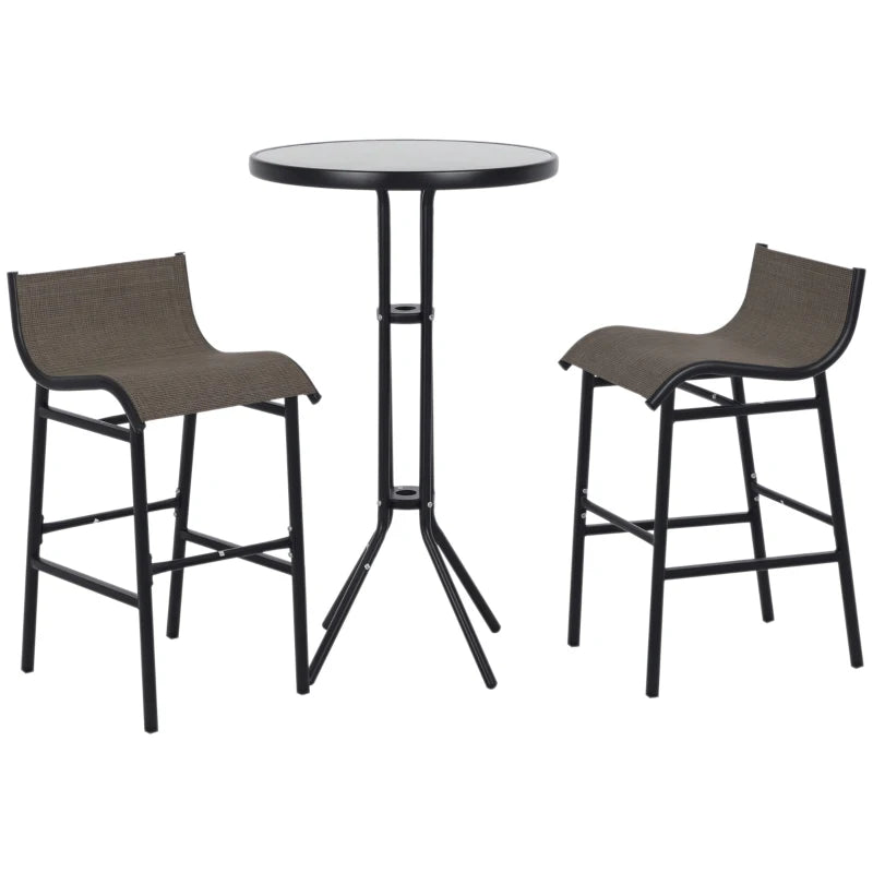 Outsunny 3 Piece Bar Height Outdoor Bistro Set