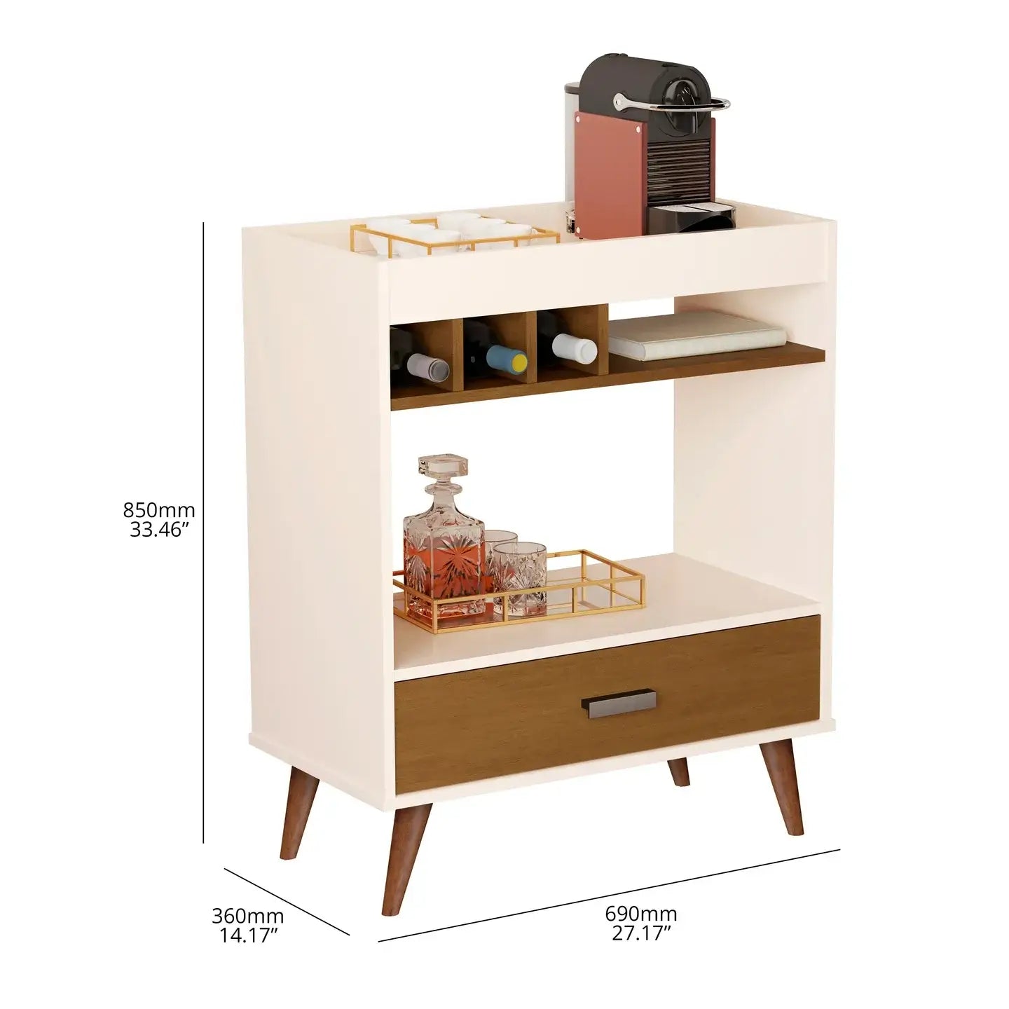 Boahaus Ashbourne Modern Bar Cabinet