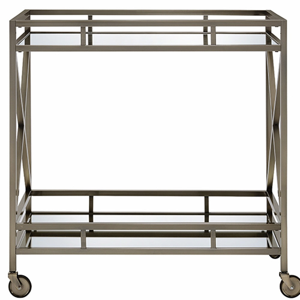 Antique Brass Metal Serving Cart