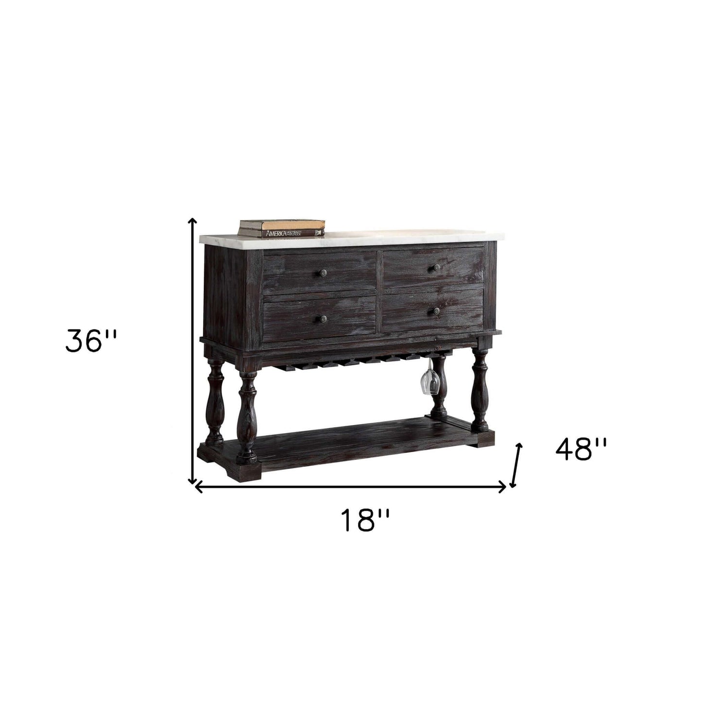 White Marble Weathered Espresso Multifunctional Server