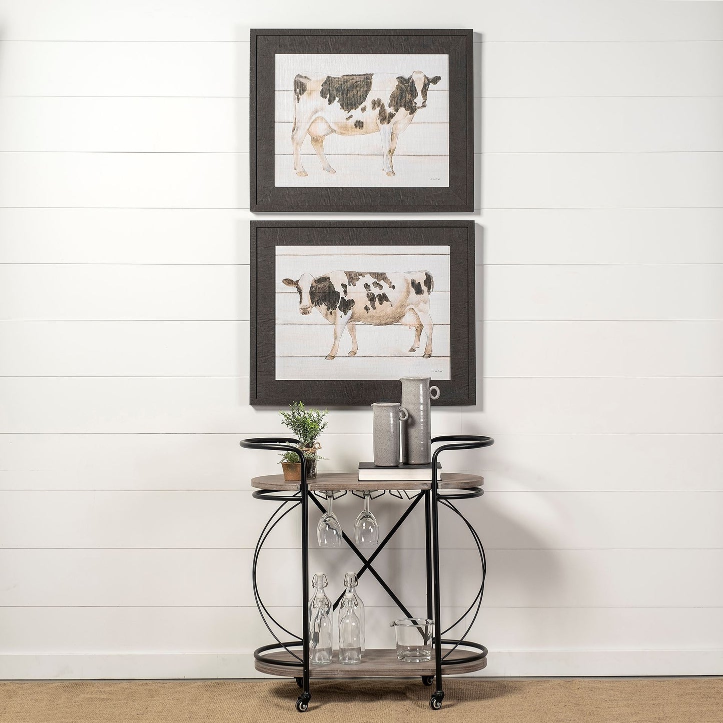 Cyclider Metal Bar Cart