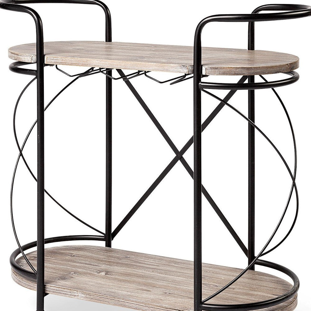 Cyclider Metal Bar Cart