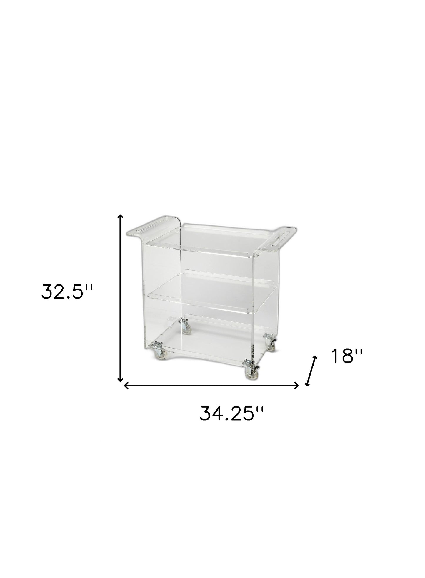 Clear Acrylic Rolling Server Bar Cart