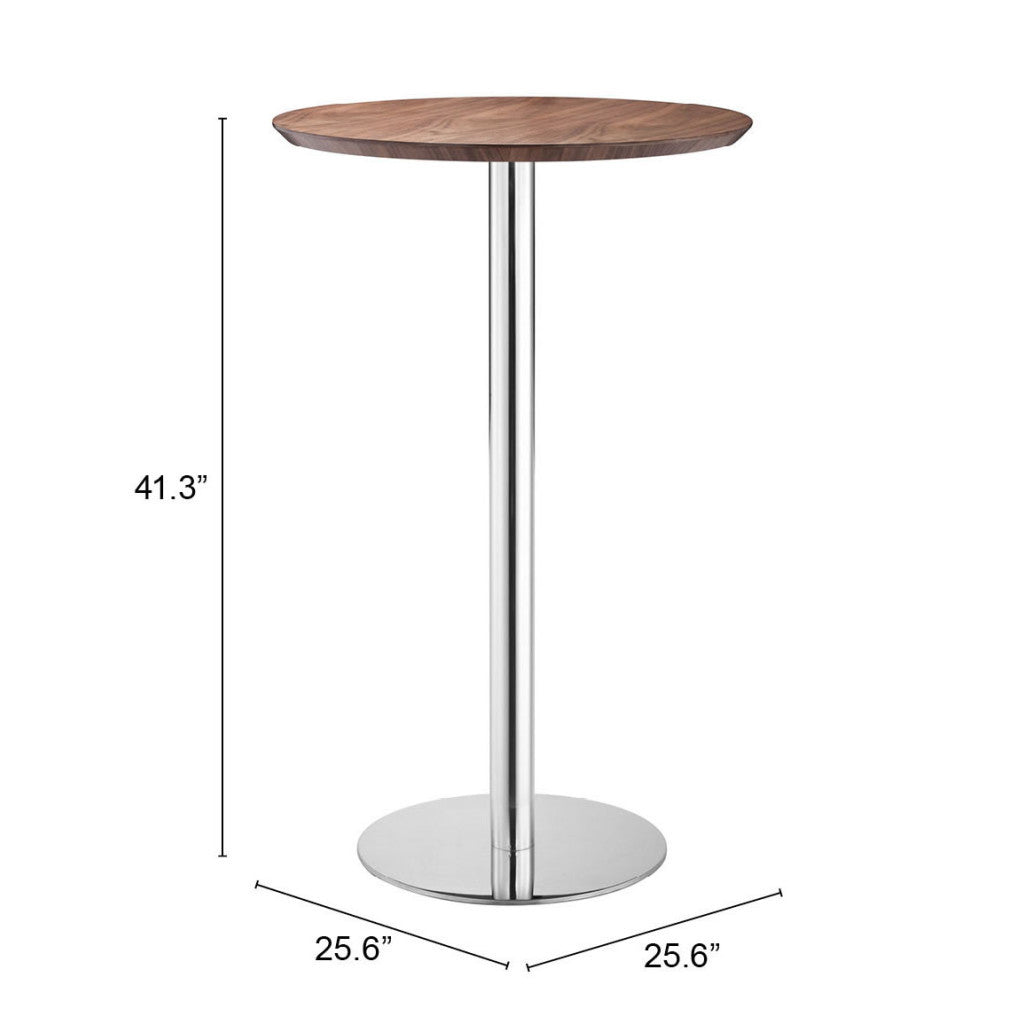 26" Rounded Stainless Steel Bar Table
