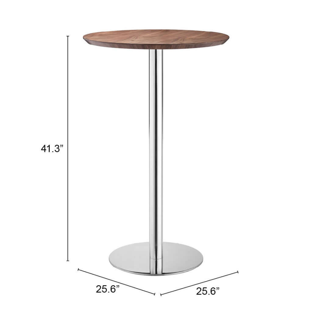 26" Rounded Stainless Steel Bar Table