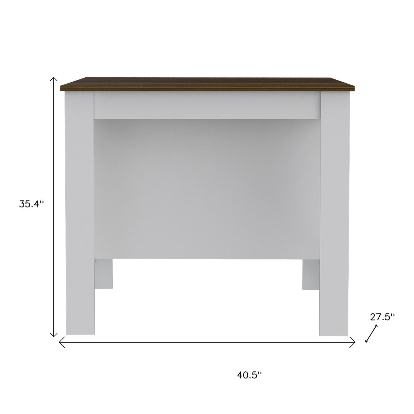 Black and Natural 41" Kitchen Island With Storage