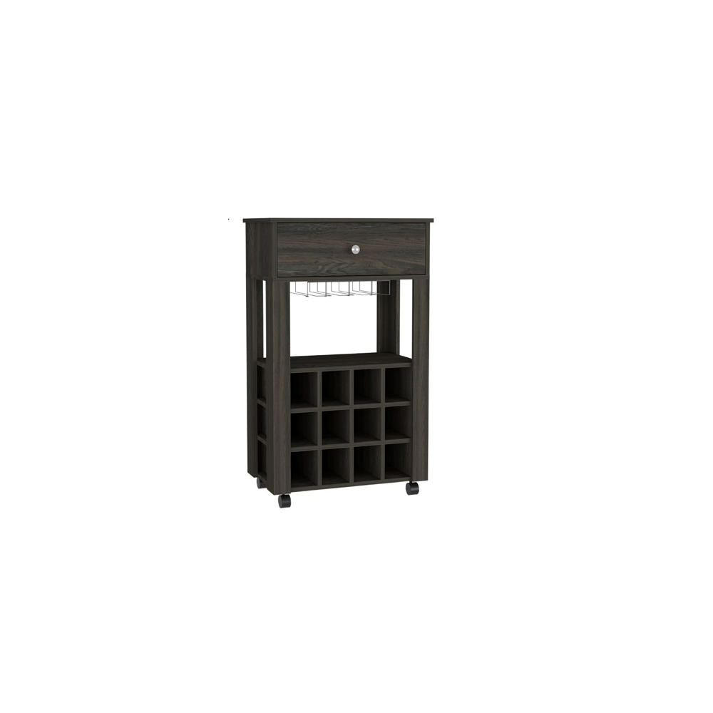 Espresso Rolling Bar Cart