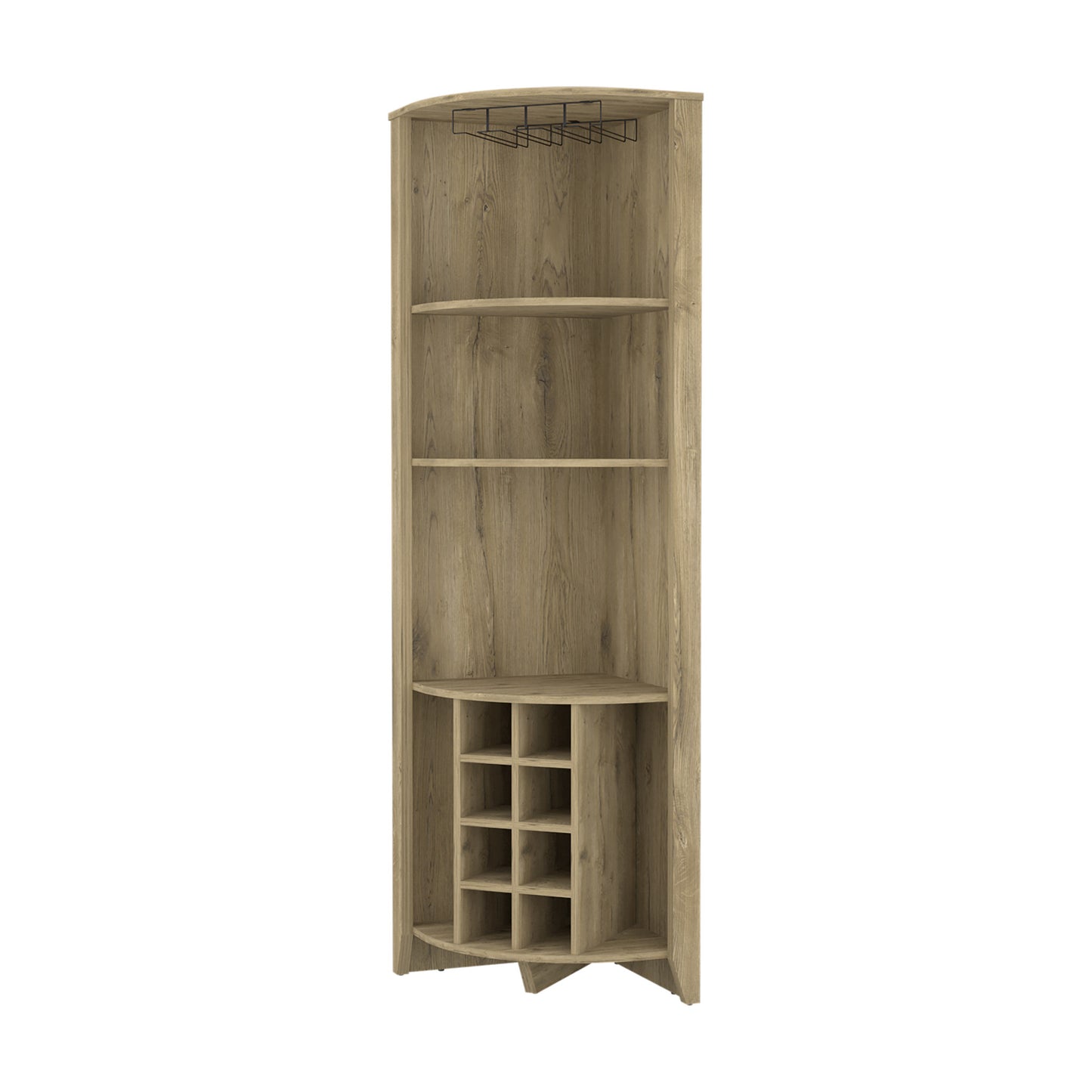 Dark Brown Wood Corner Bar Cabinet