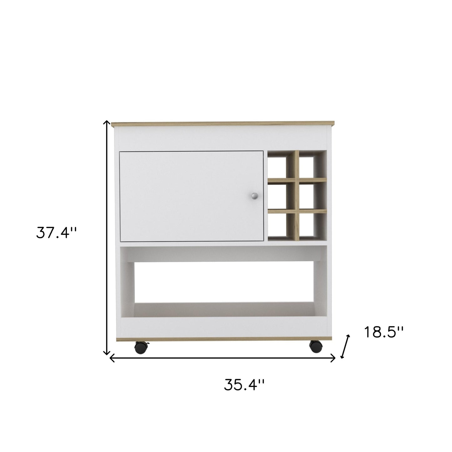 Modern Rolling Bar & Wine Cabinet
