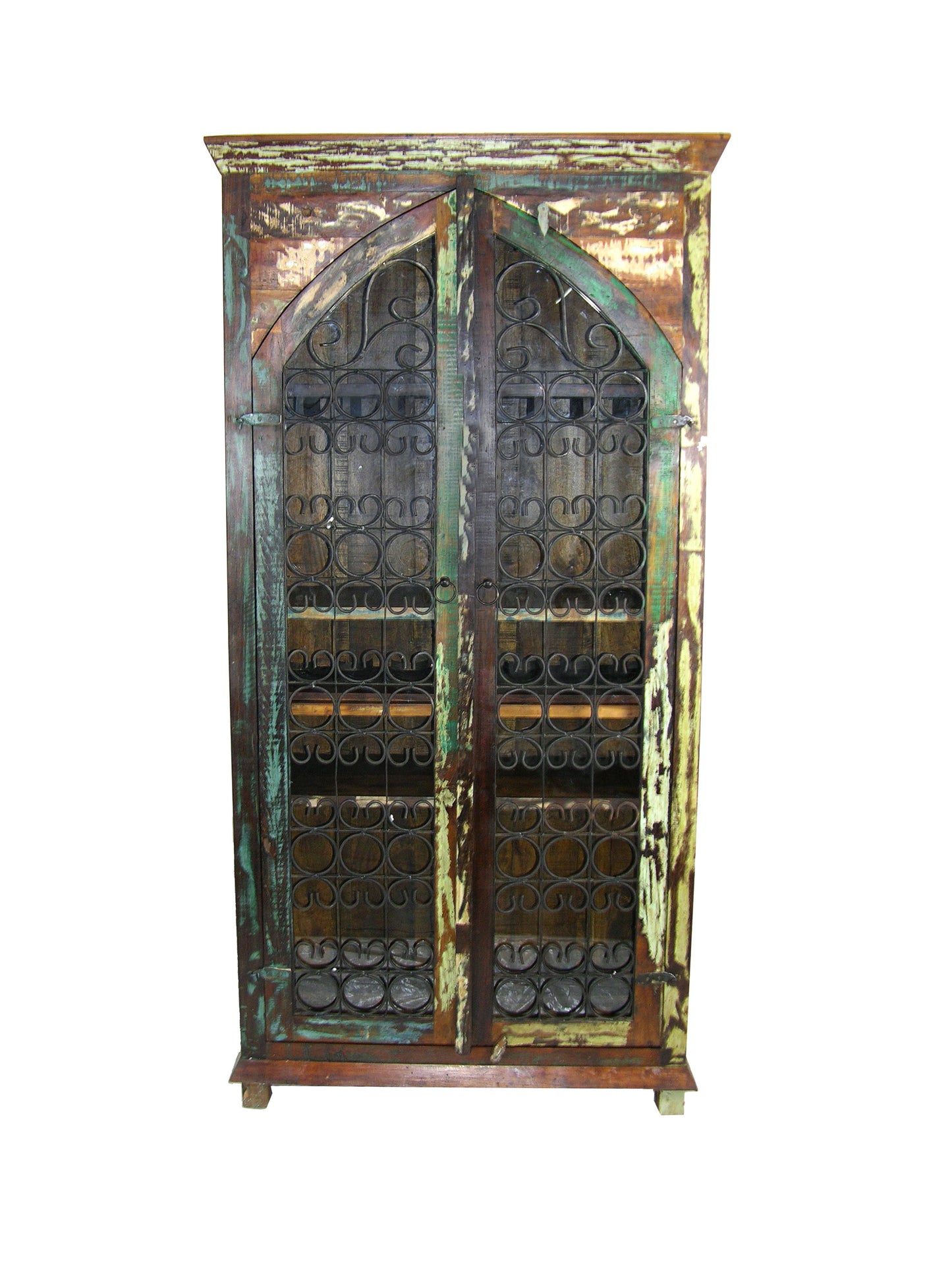 Dark Brown Solid Wood And Iron Bar Cabinet