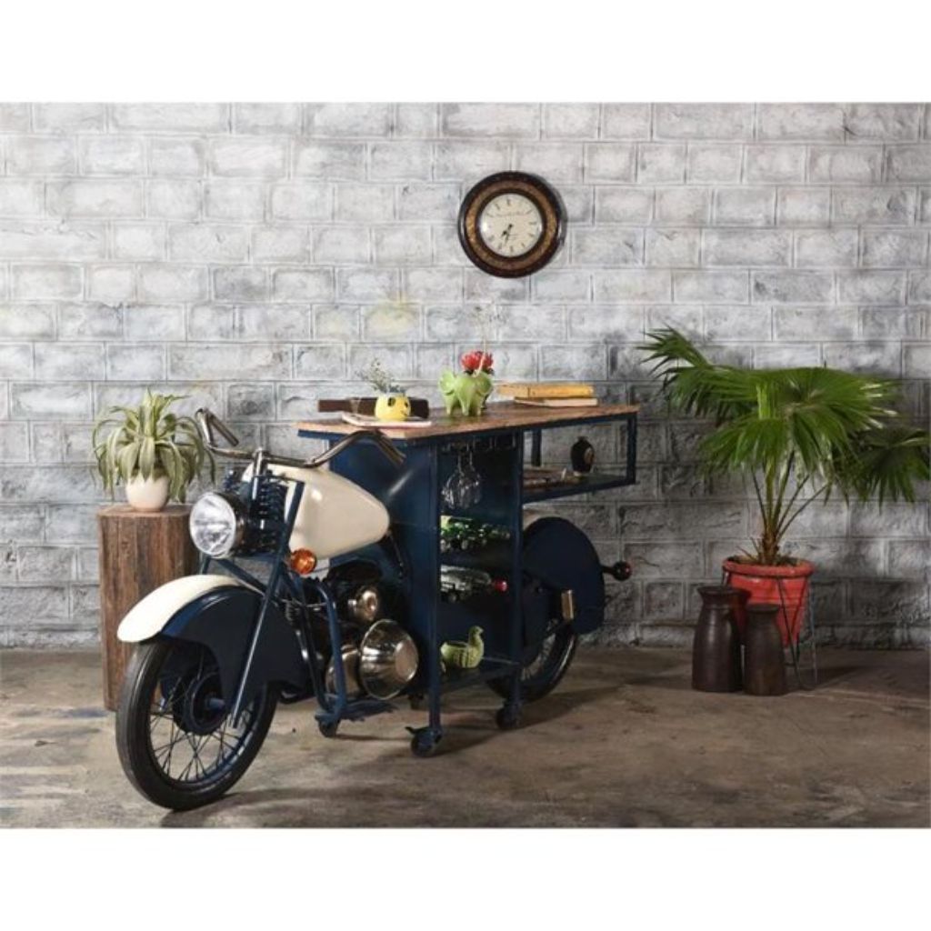 Industrial Style Rolling Bar Cart