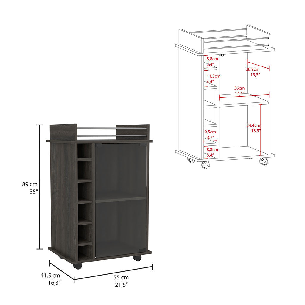 Open Shelving Bar cart And Coffee Table Set