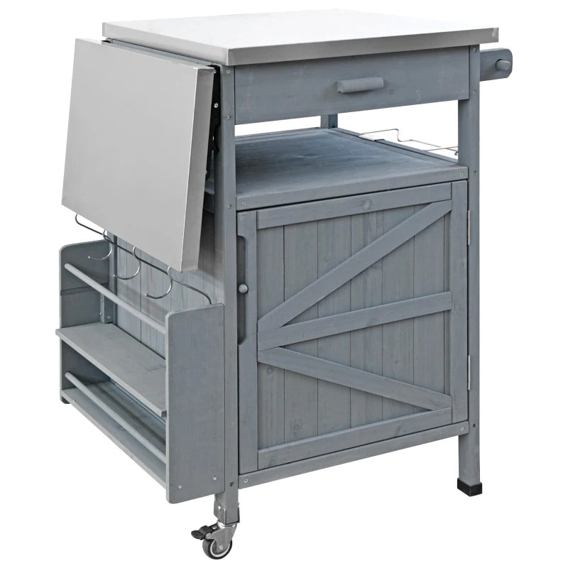 Outdoor Grill Cart with Stainless Steel Top