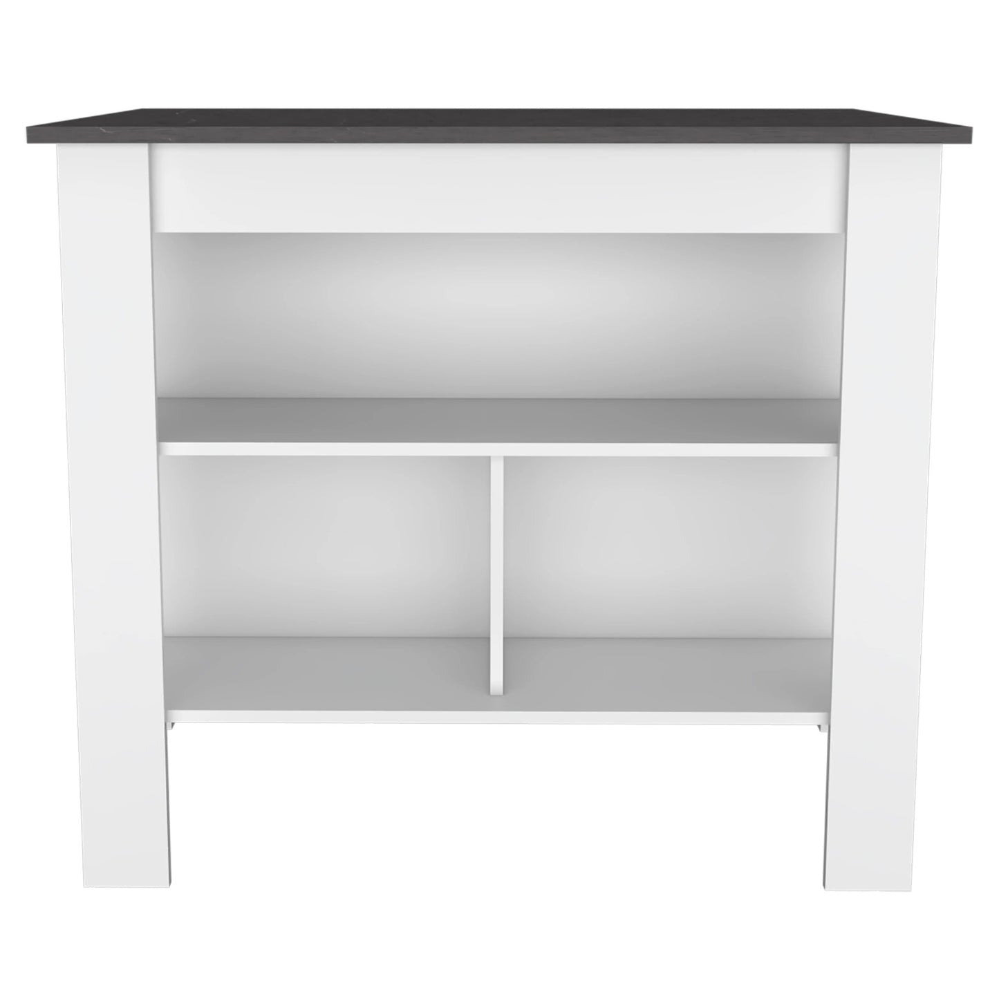 White And Dark Brown 41" Kitchen Island Set