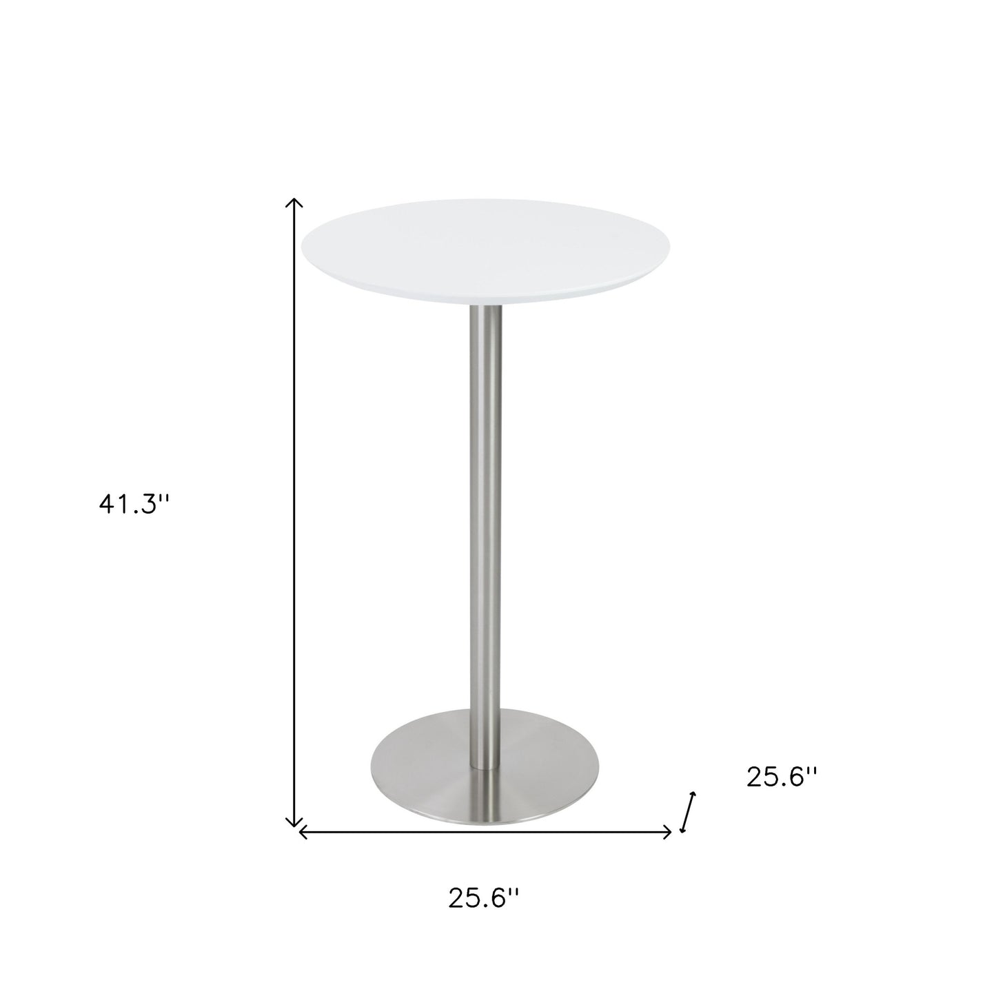 26" Rounded Stainless Steel Bar Table