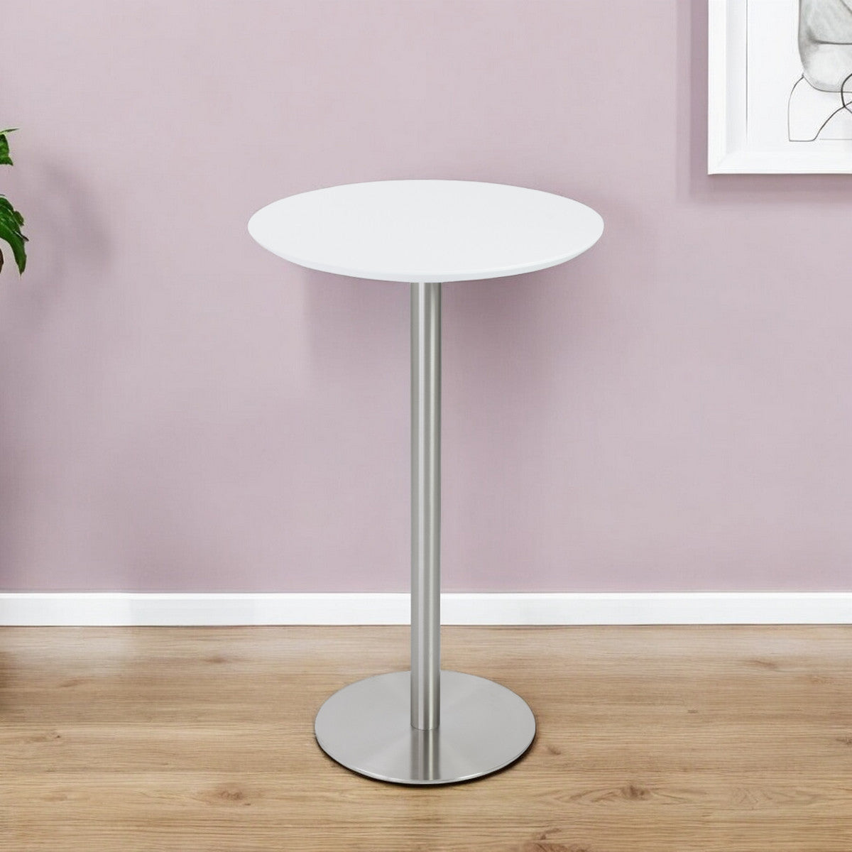 26" Rounded Stainless Steel Bar Table