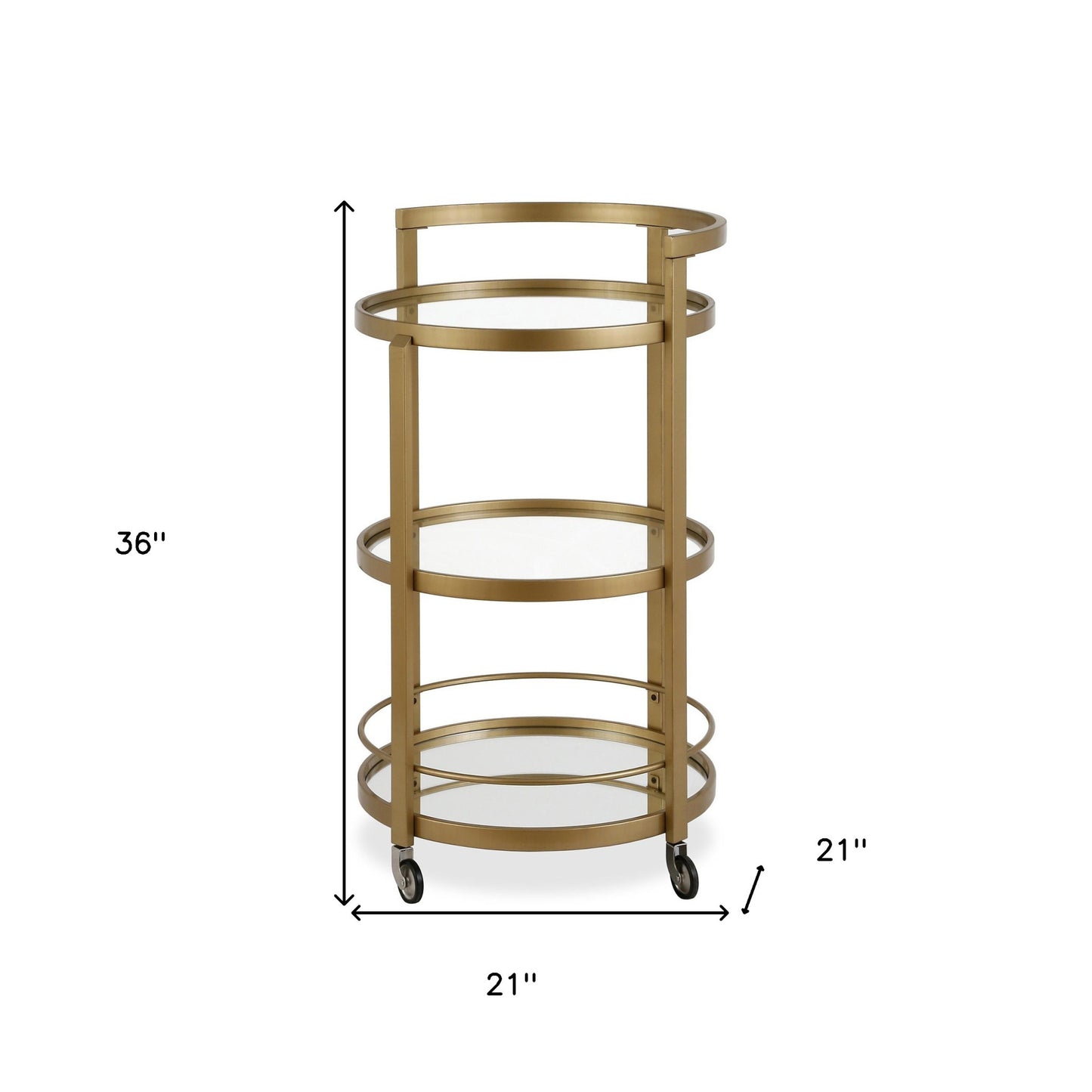 Modern-style Brass & Steel Bar Cart