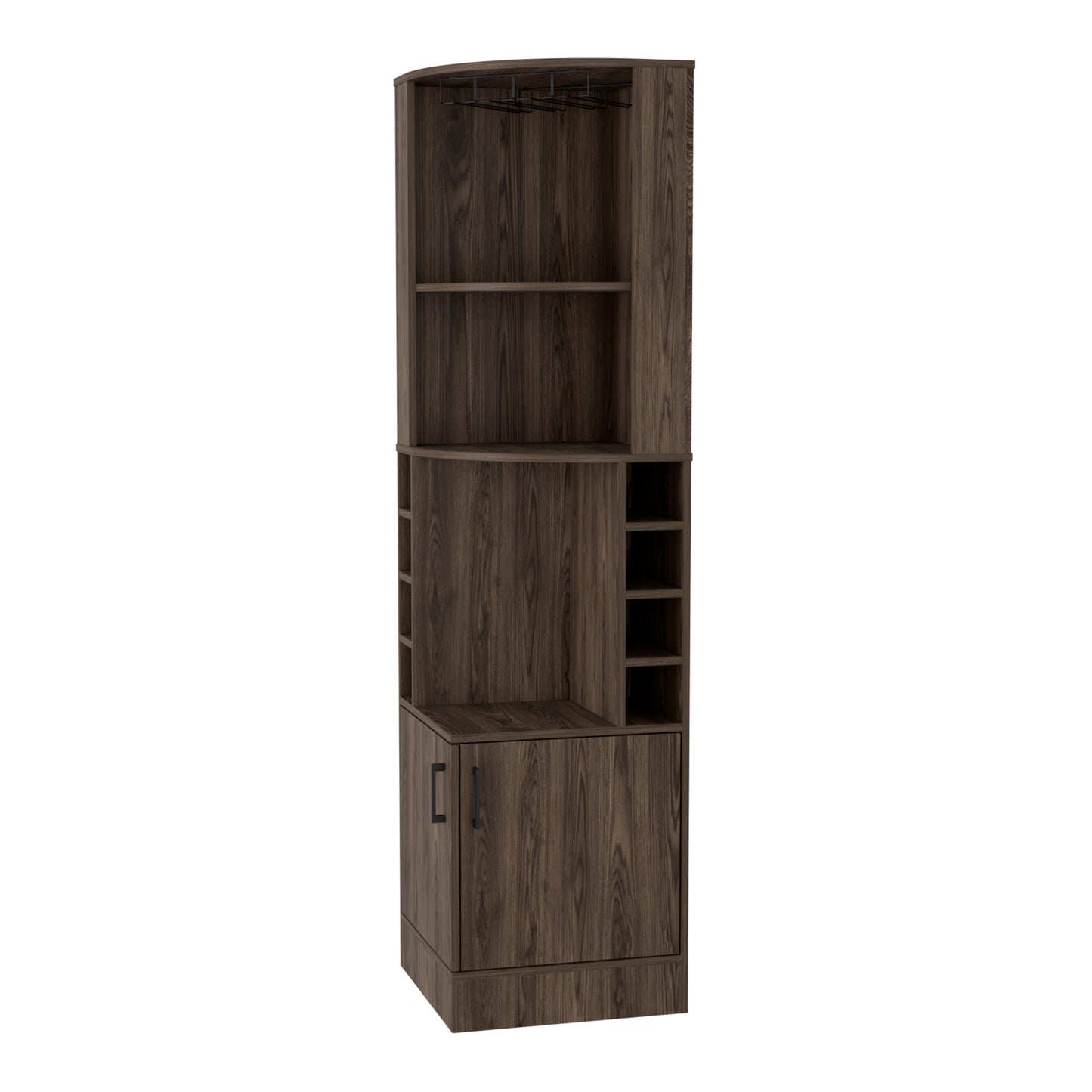 18" Natural Corner Bar Cabinet With Eleven Shelves