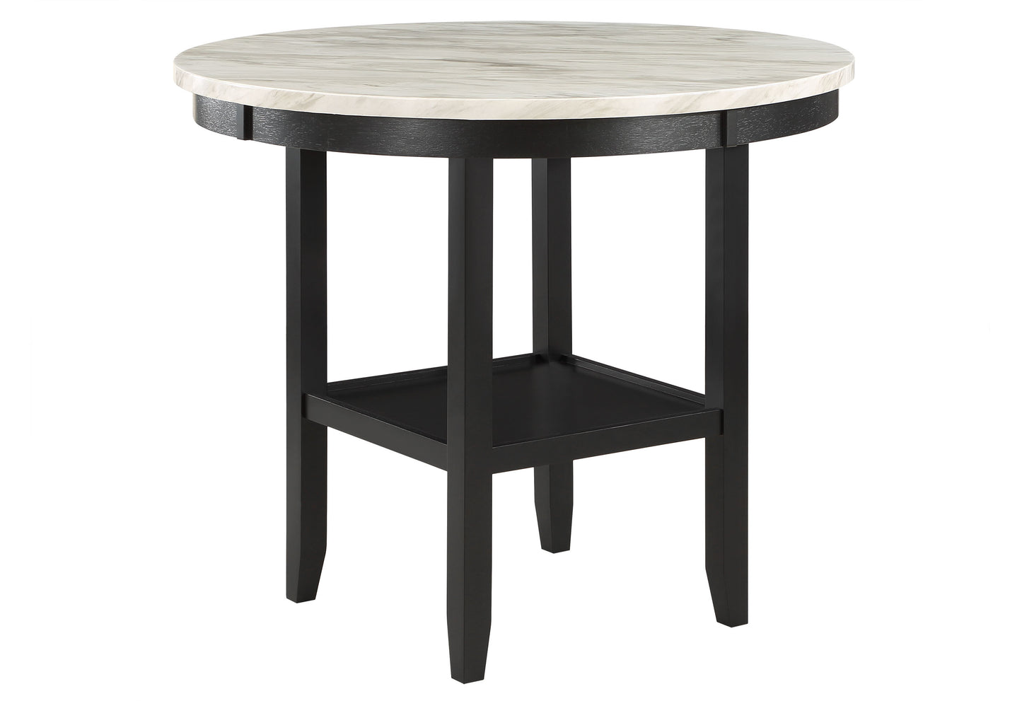 42" White Square Wood Bar Table