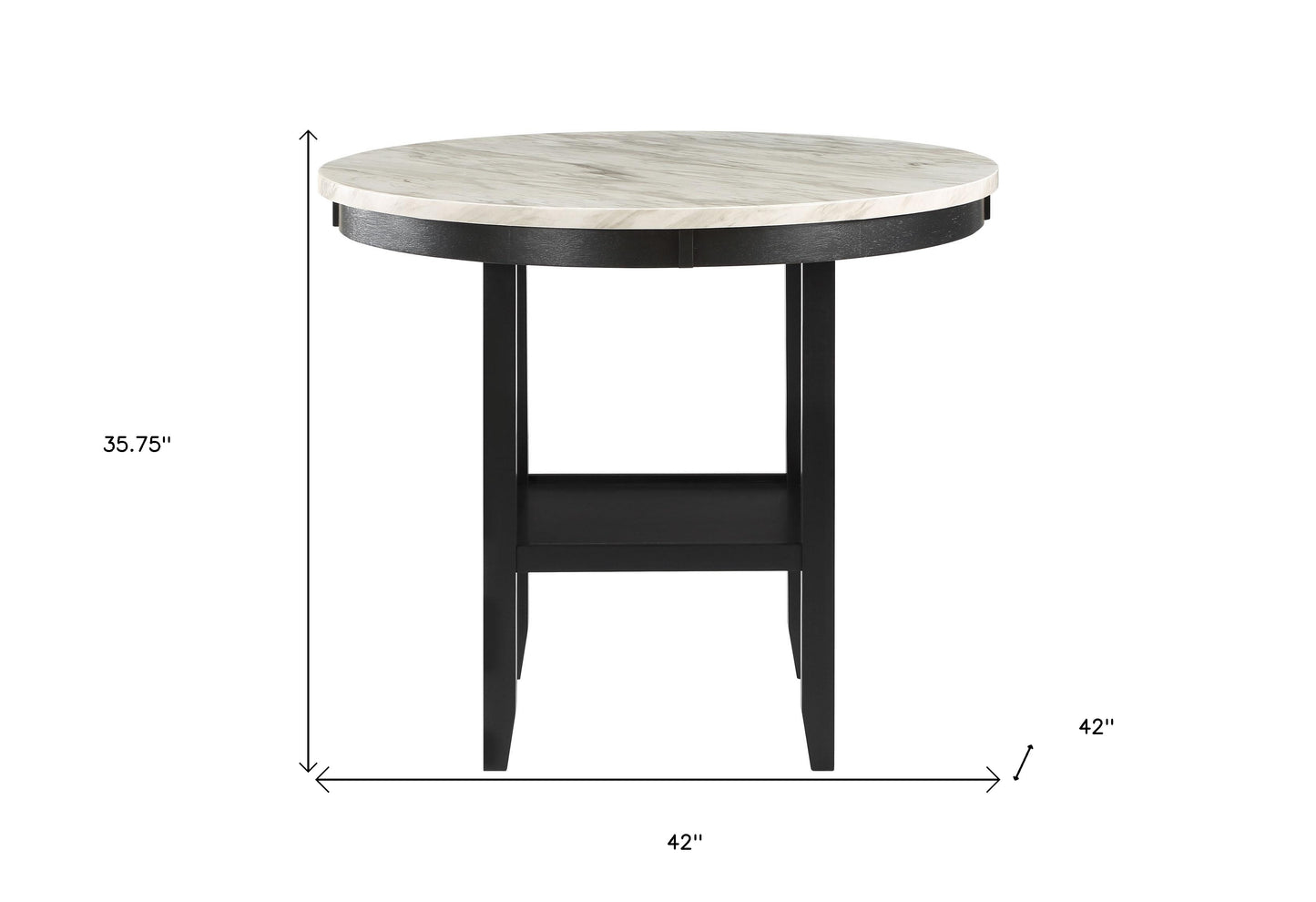 42" White Square Wood Bar Table
