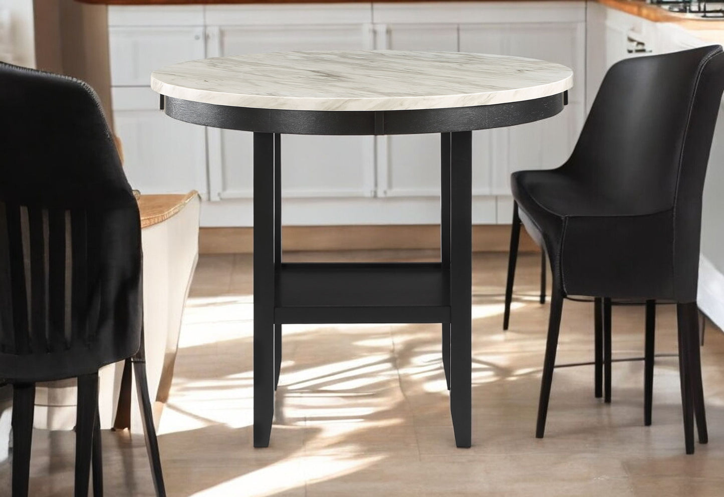 42" White Square Wood Bar Table