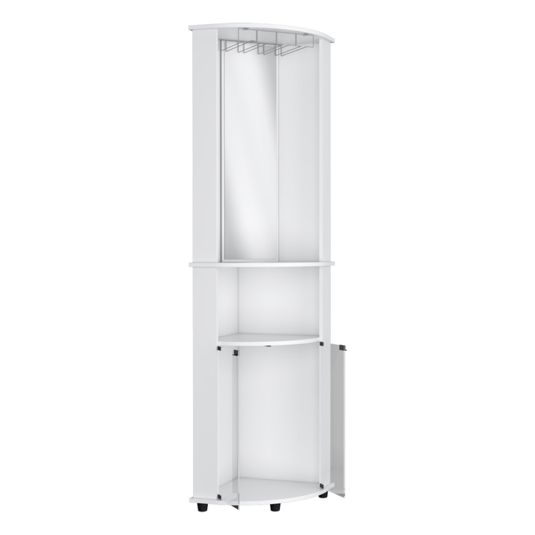 White Wood Corner Bar Cabinet