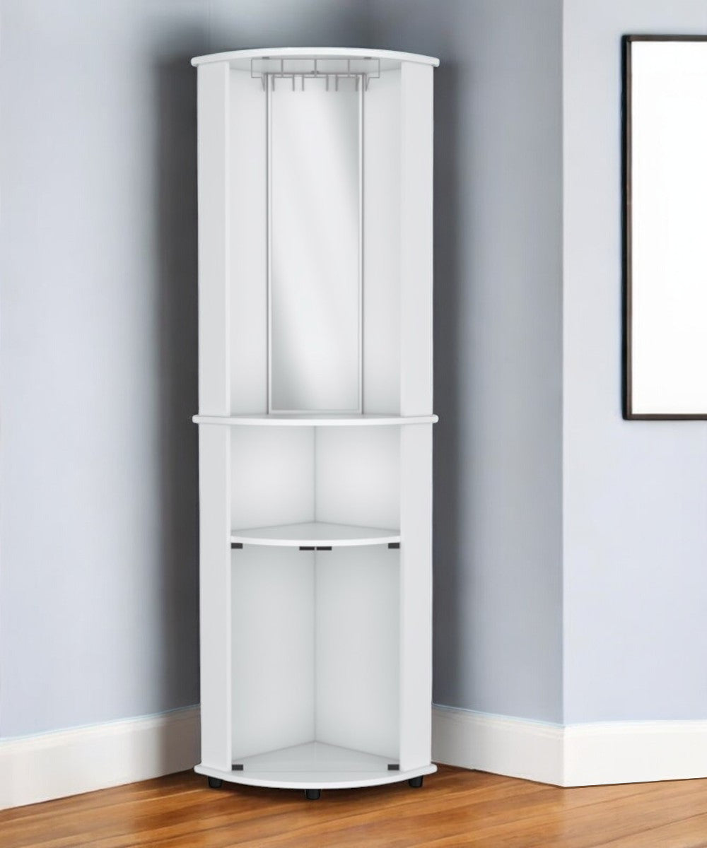 White Wood Corner Bar Cabinet