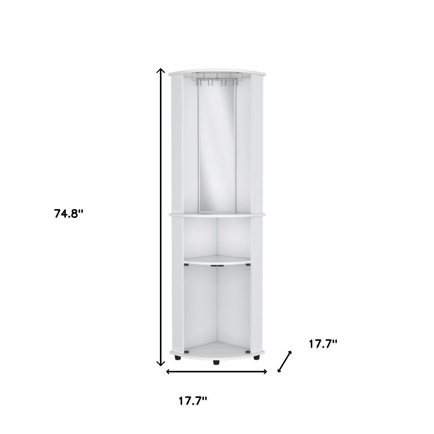 White Wood Corner Bar Cabinet