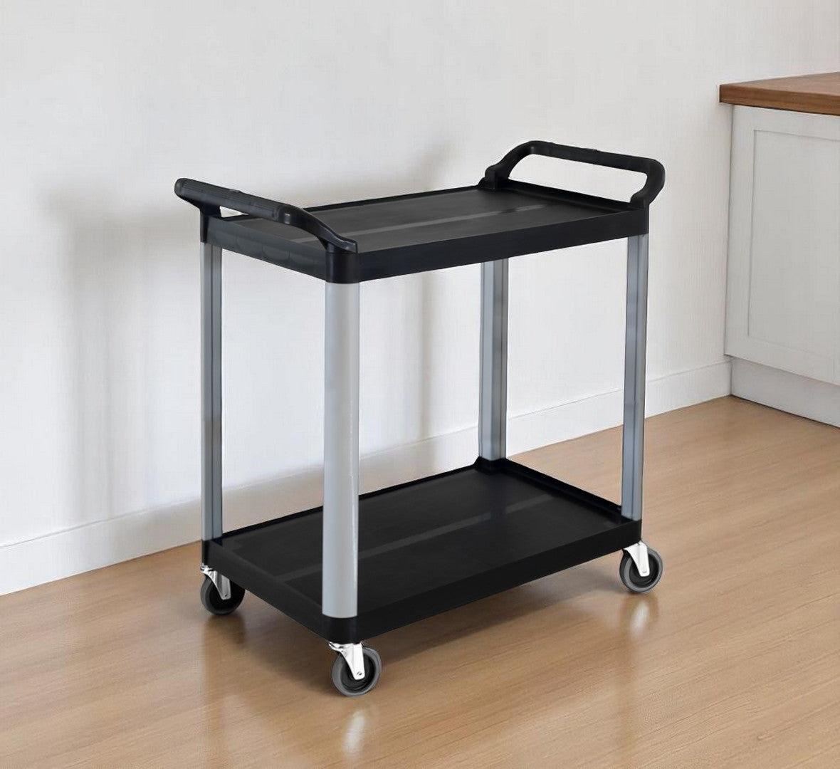 Plastic & Aluminum Rolling Bar Cart
