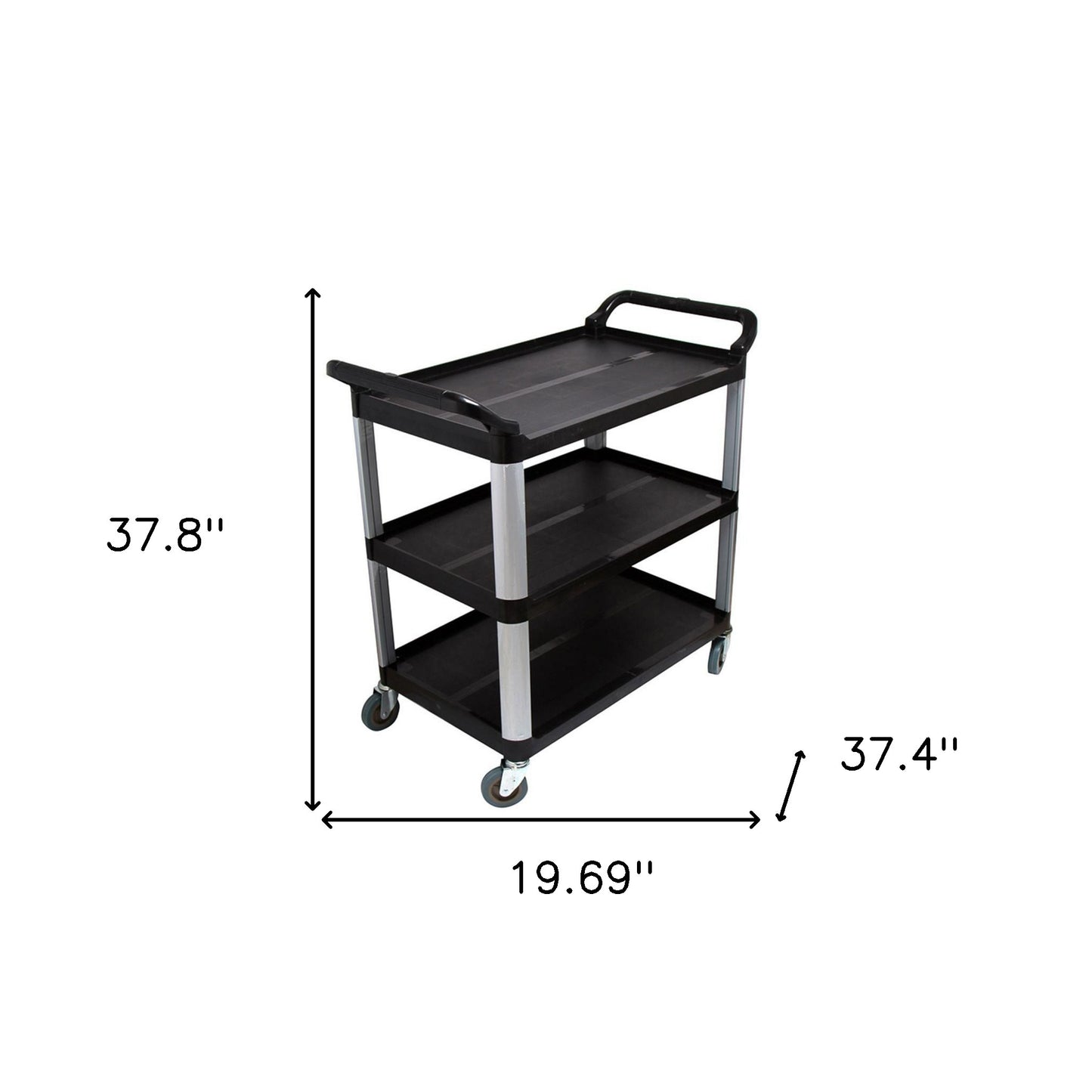 Heavy Duty Plastic Rolling Bar Cart