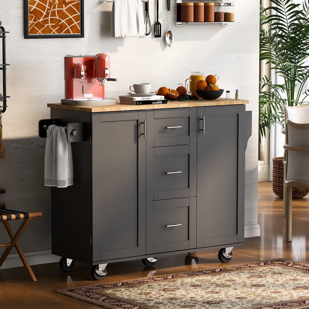 50" Rolling Kitchen Island