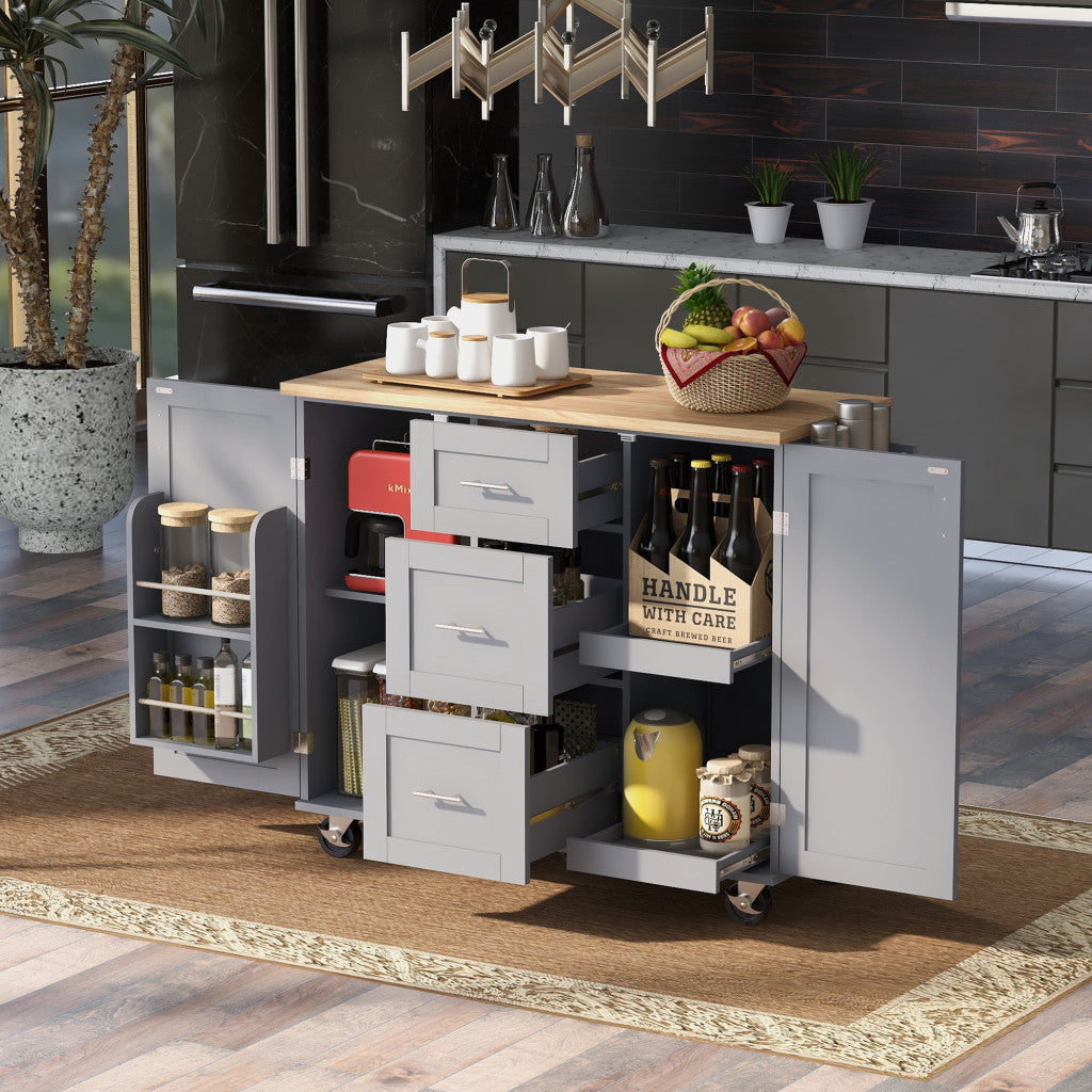50" Rolling Kitchen Island