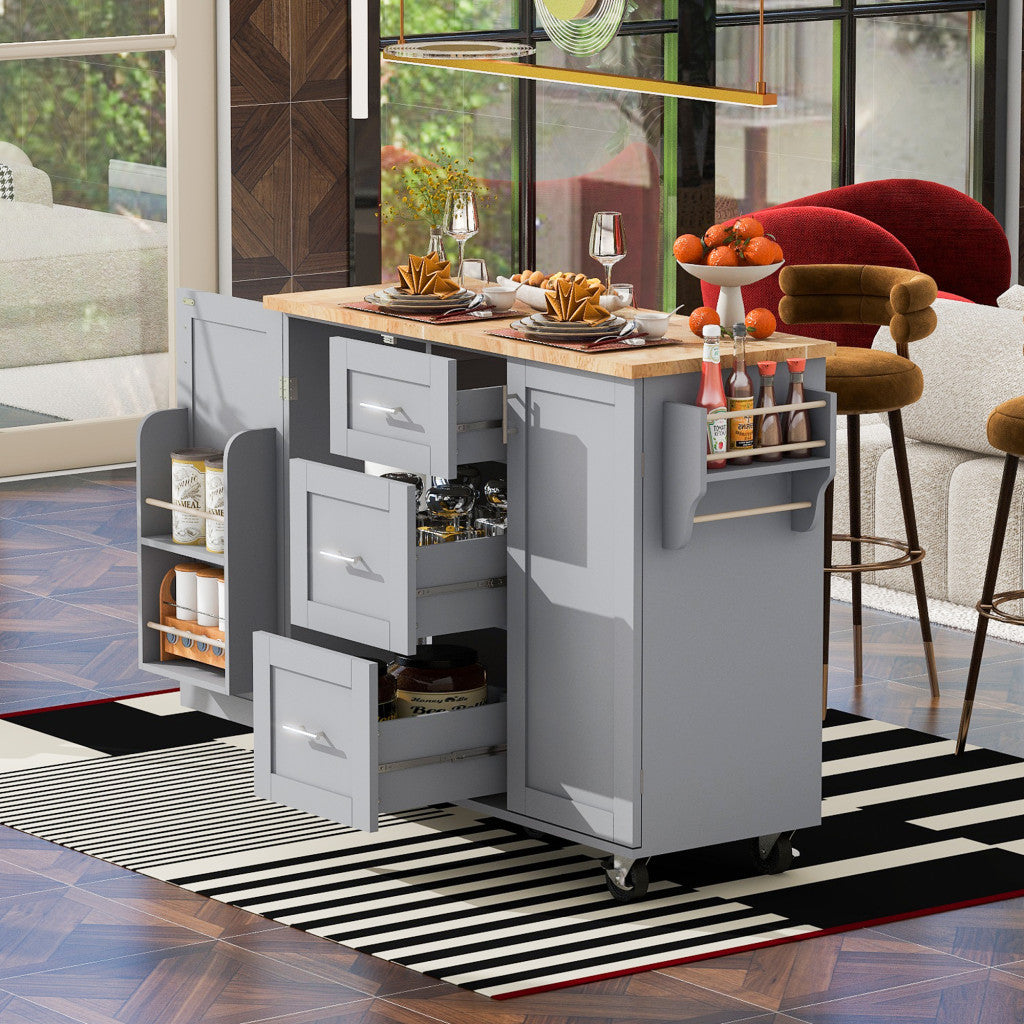 50" Rolling Kitchen Island