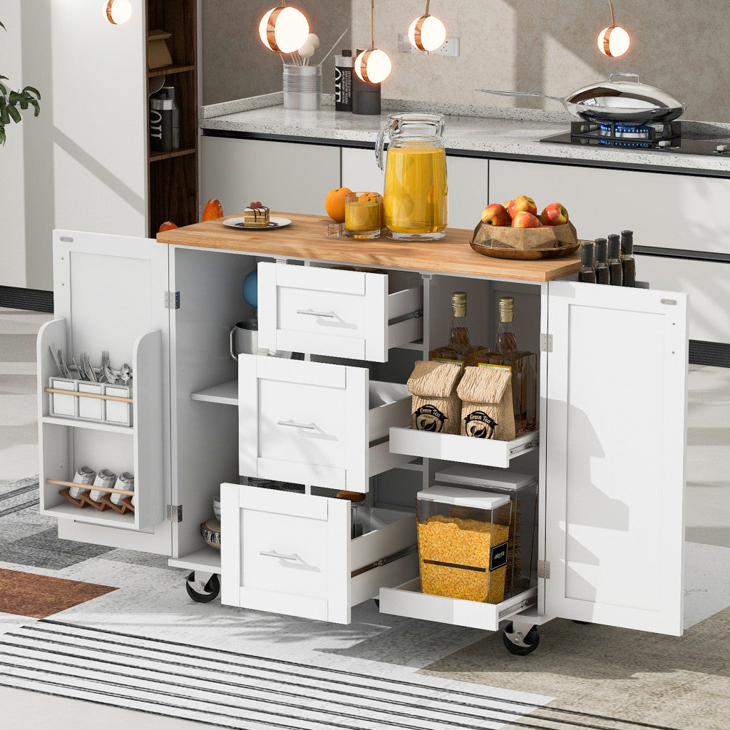 50" Rolling Kitchen Island