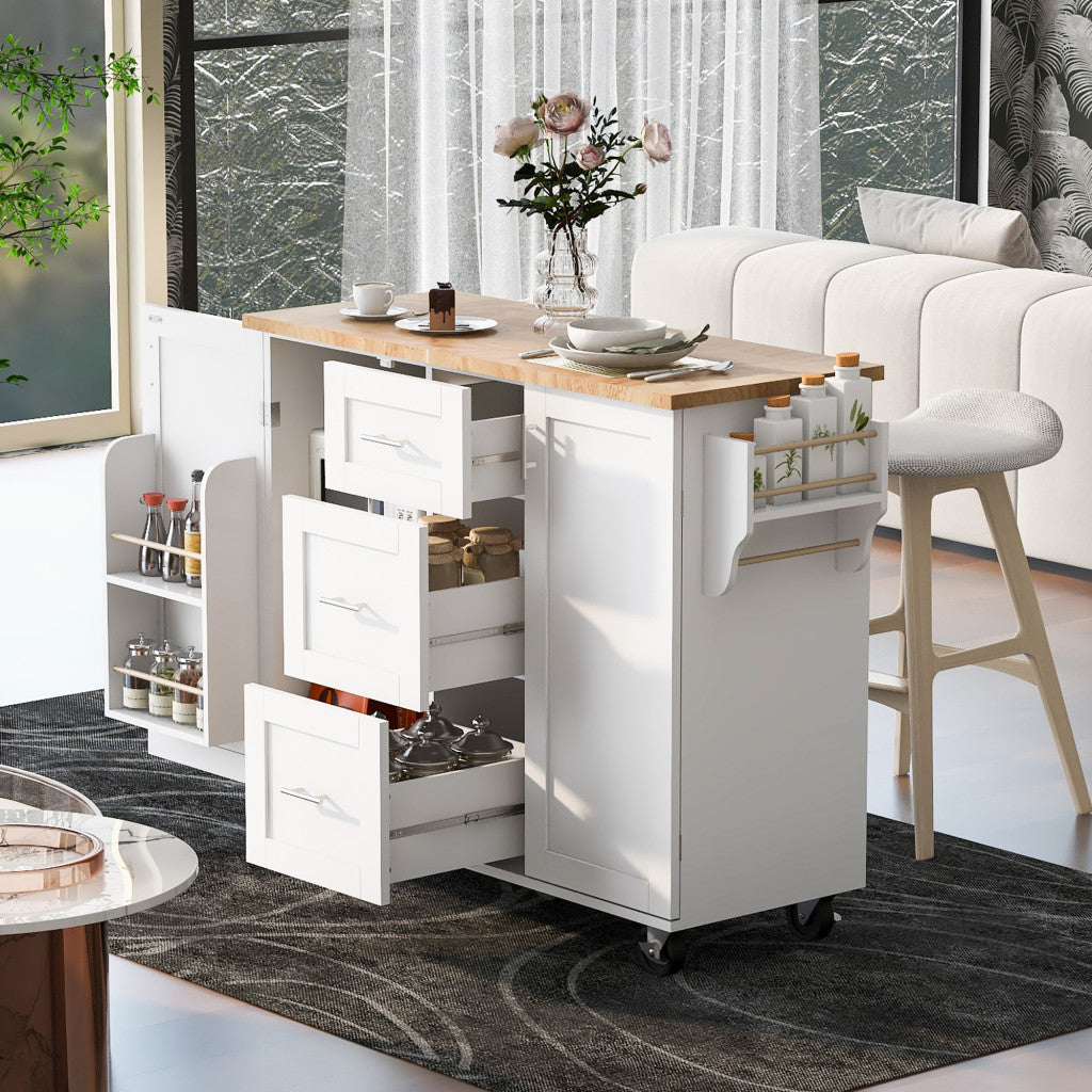 50" Rolling Kitchen Island