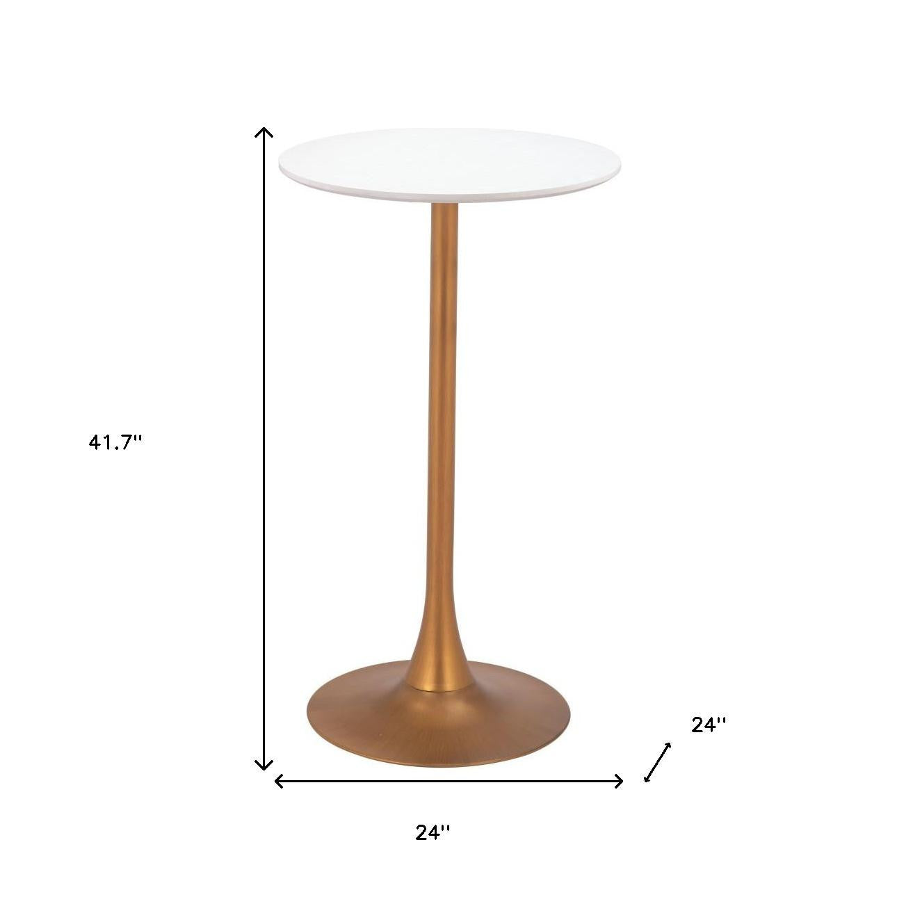 24" Brown Wood Rounded Bar Table