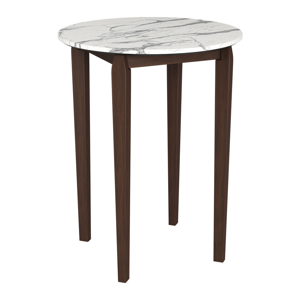 32" White Rounded Bar Table