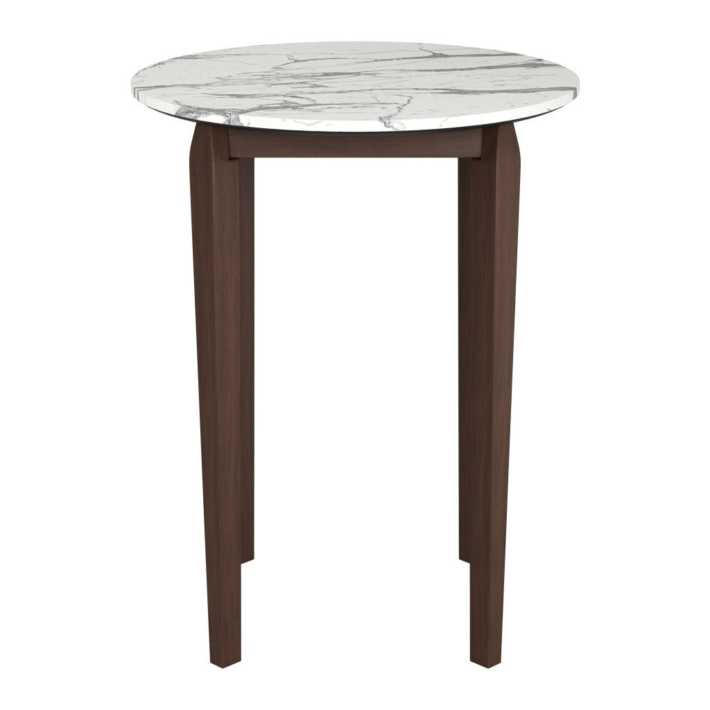 32" White Rounded Bar Table
