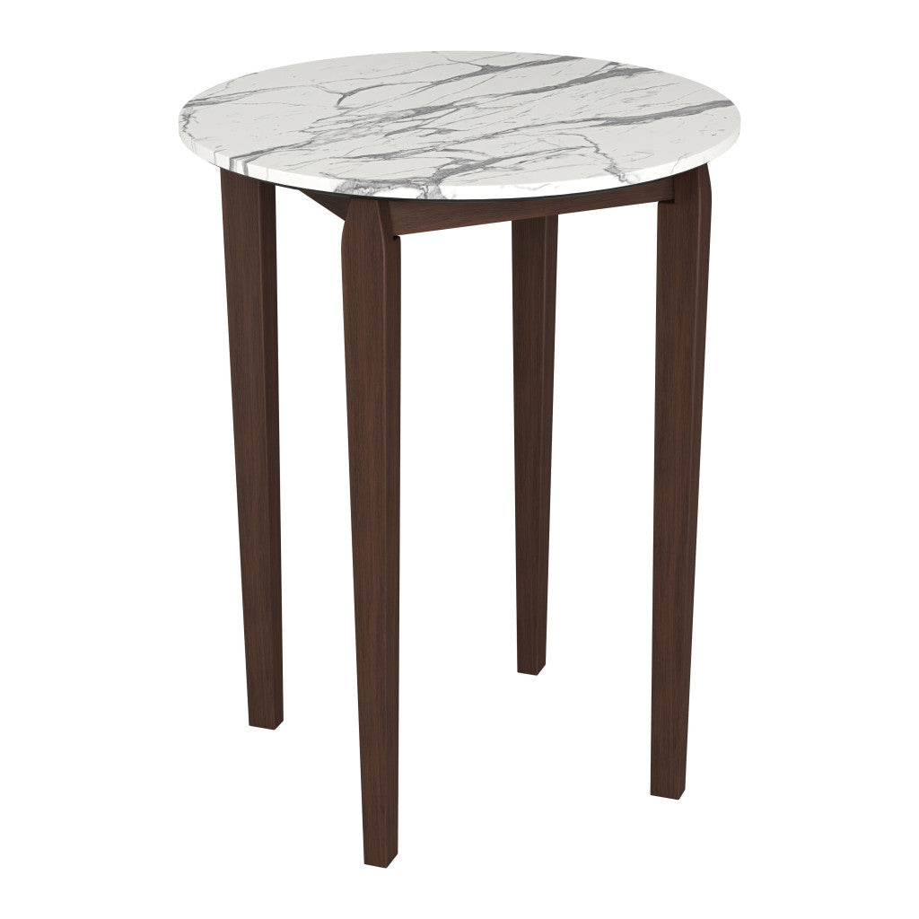 32" White Rounded Bar Table