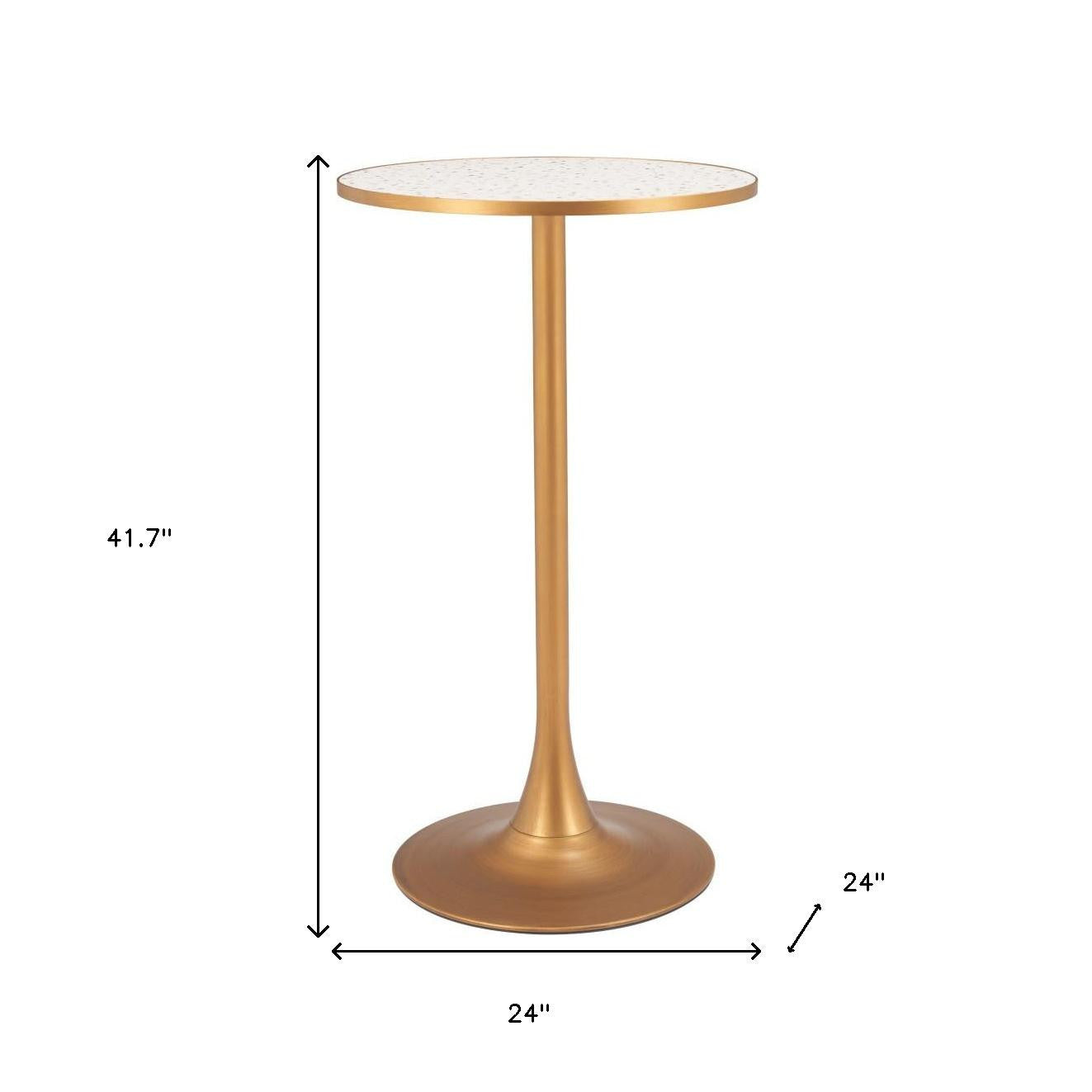 24" Brown Wood Rounded Bar Table