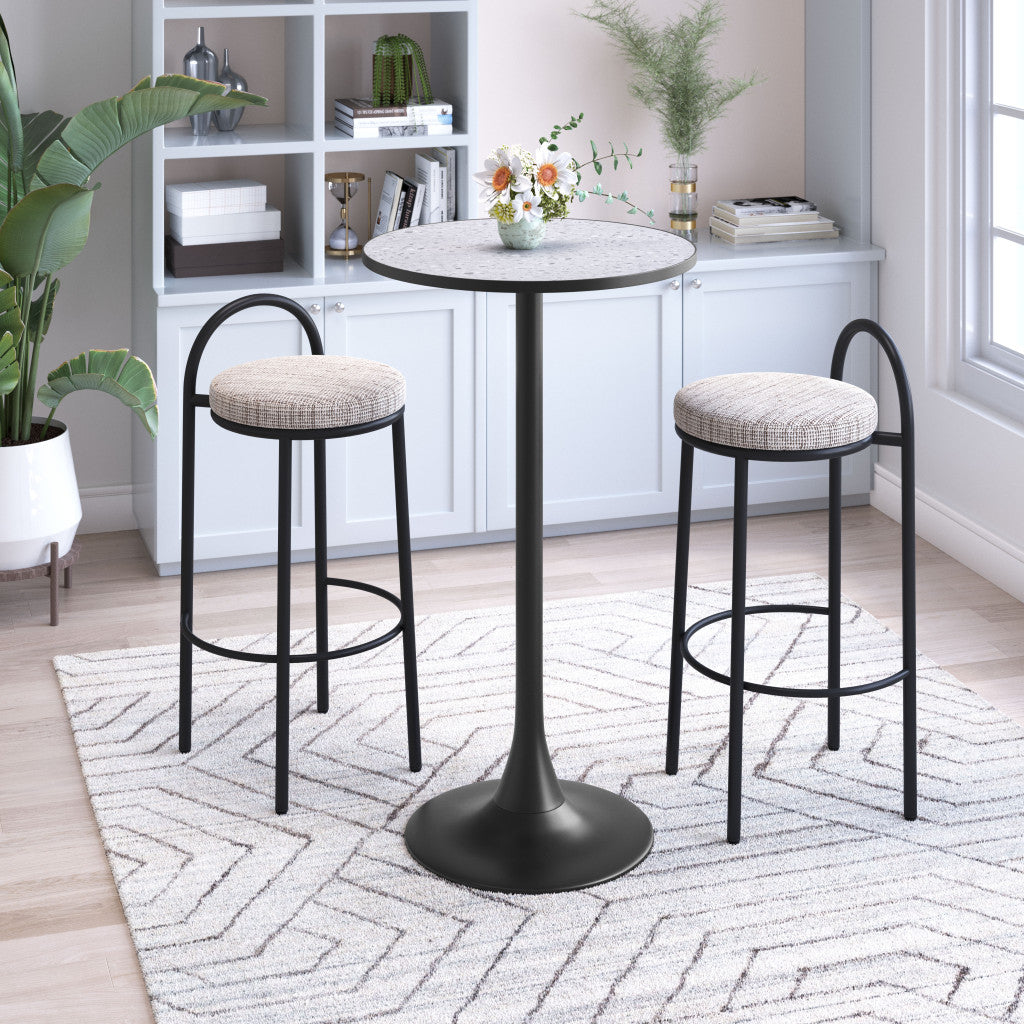 24" Brown Wood Rounded Bar Table