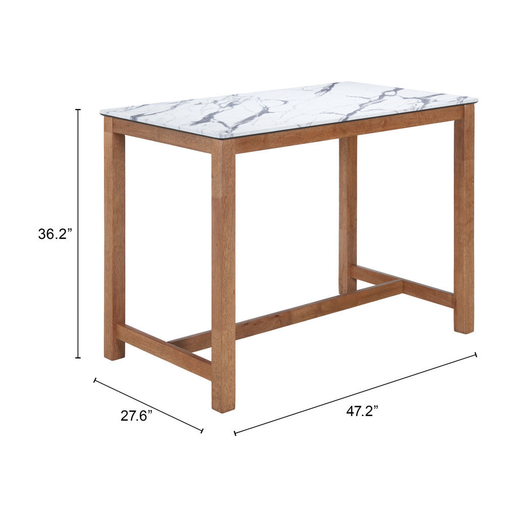 White Solid Wood Bar Table