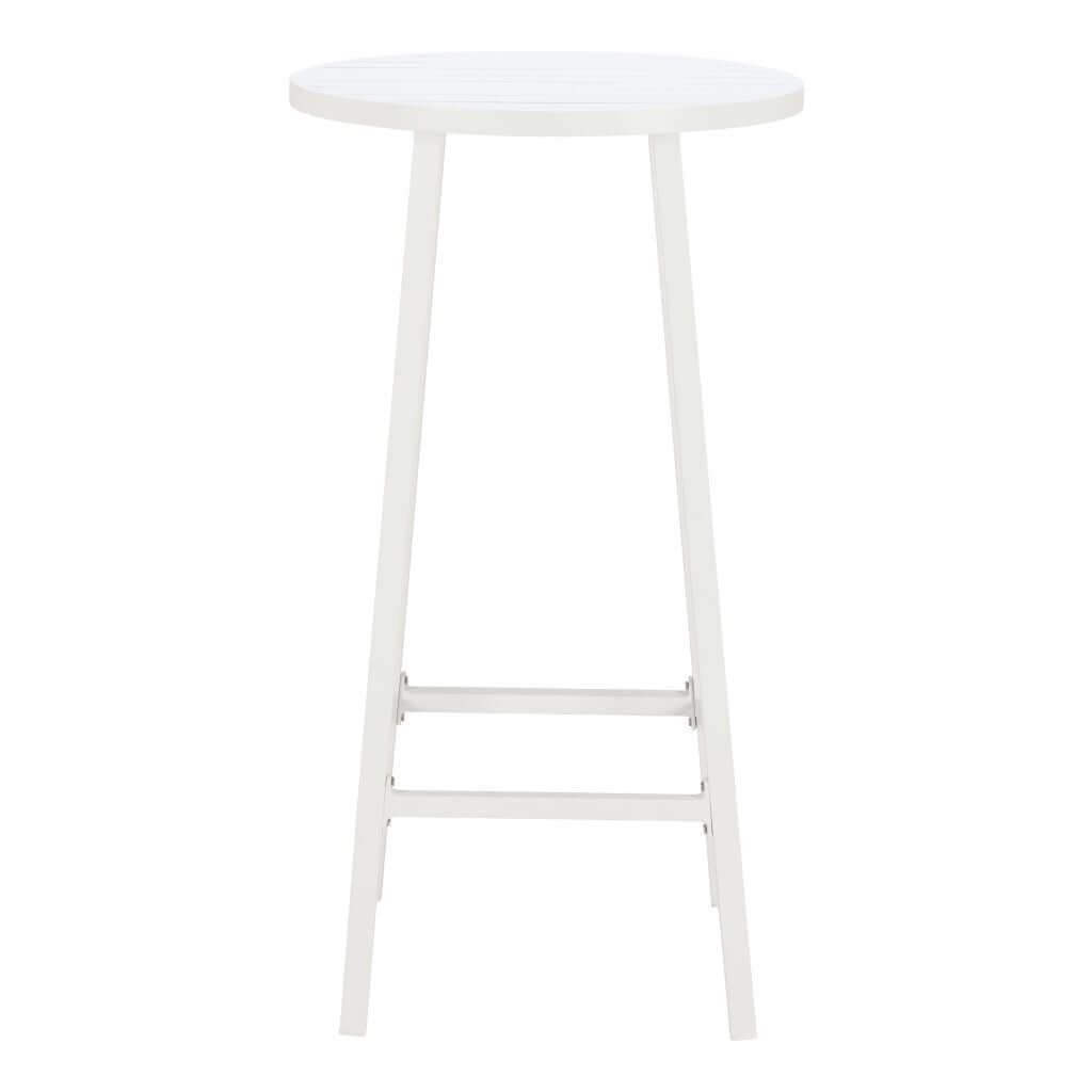 Homeroots 24" White Aluminum Rounded Bar Table