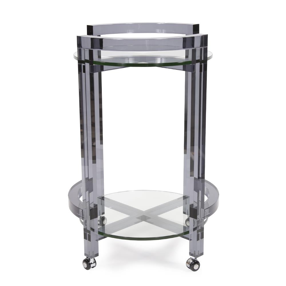 Smoked Acrylic Bar Cart
