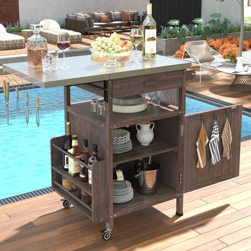 Outdoor Grill Cart with Stainless Steel Top