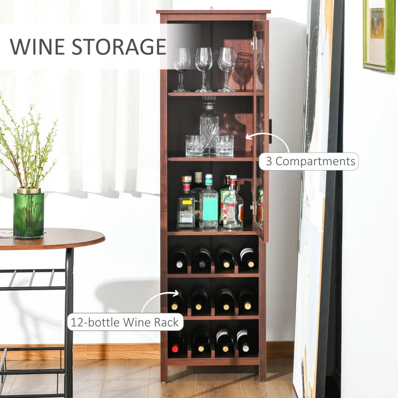 HOMCOM Tall Wine Cabinet