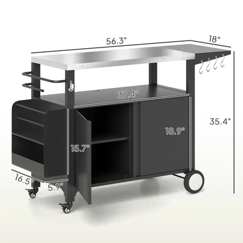 Aosom Stainless Outsunny Outdoor Grill Cart Table