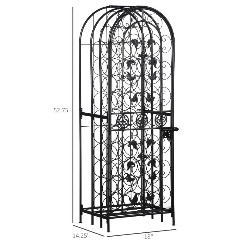HOMCOM 45 Bottle Wrought Iron Wine Rack