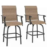 Aosom Outdoor Swivel Bar Stools with Armrests