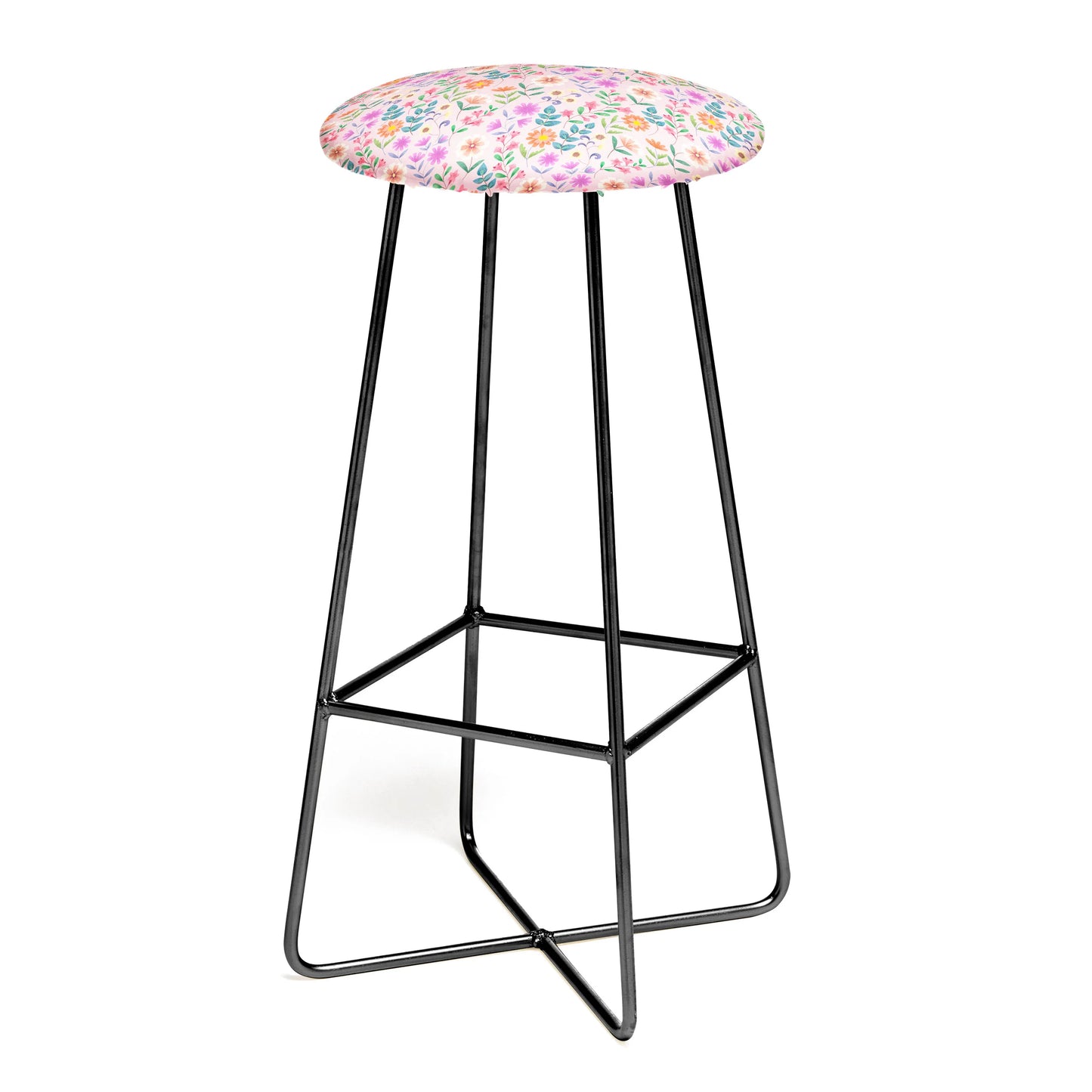 Ditsy floral pink stool